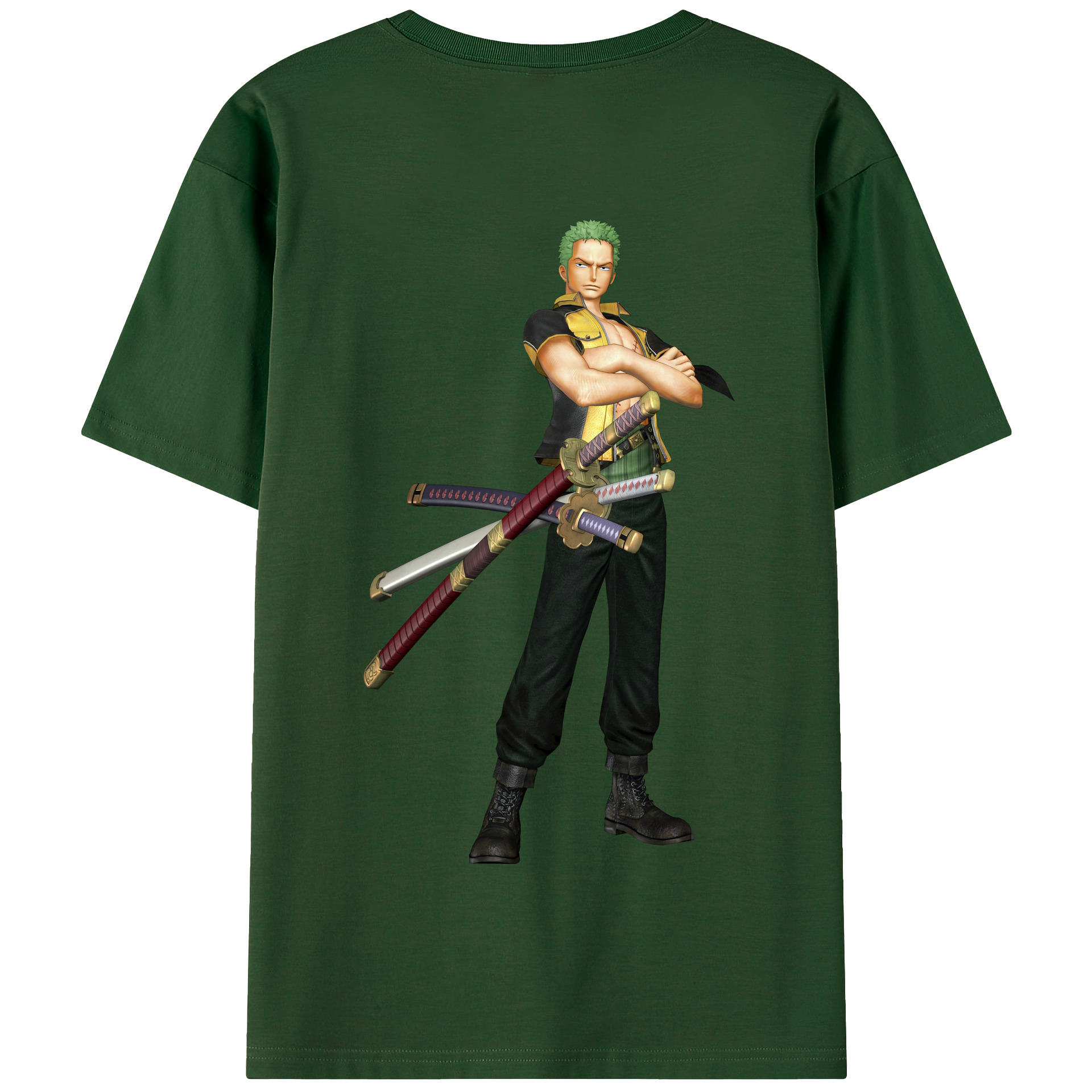 ワンピース ロロノア・ゾロ ONE PIECE Roronoa Zoro 綿100％半袖Tシャツ（背面プリント）